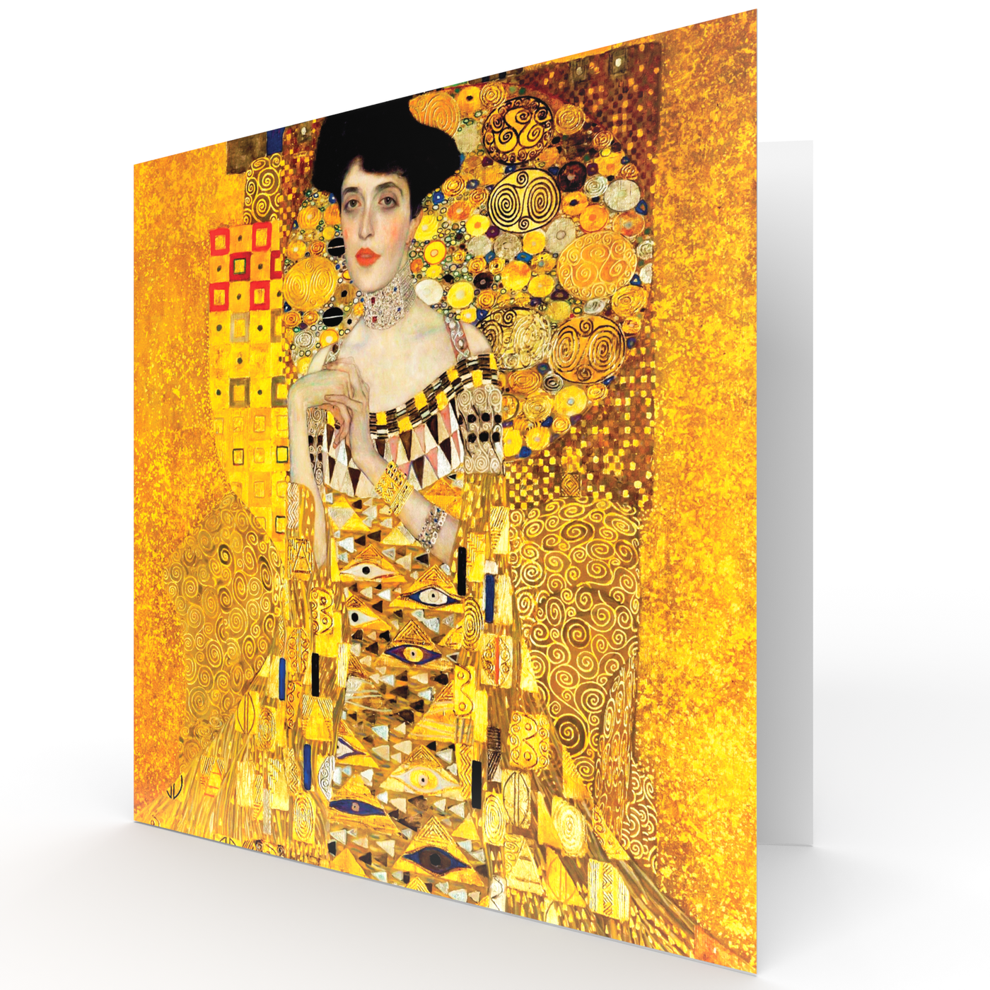 Zero Plastic | Gustav Klimt - 'Portrait of Adele Bloch-Bauer I (The Lady in Gold / The Woman in Gold)' - Plastic-Negative Art Greetings Card (15 x 15 cm)