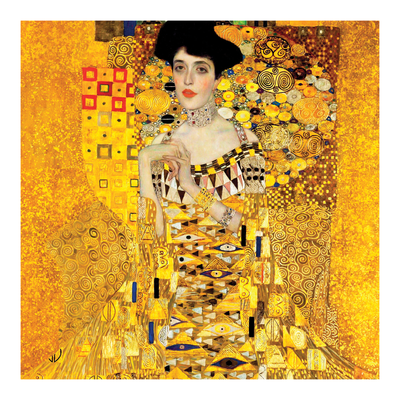 Zero Plastic | Gustav Klimt - 'Portrait of Adele Bloch-Bauer I (The Lady in Gold / The Woman in Gold)' - Plastic-Negative Art Greetings Card (15 x 15 cm)