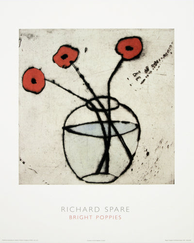 Habitat | Richard Spare - Bright Poppies - Original Vintage 90s Fine Art Poster (40 x 50 cm)