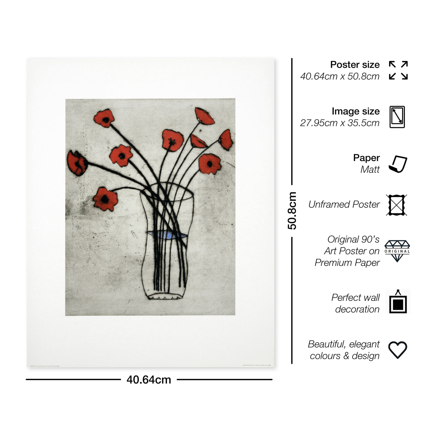 The Art Group | Richard Spare - Poppies - Original Vintage 90s Fine Art Poster (16 x 20 Inch)