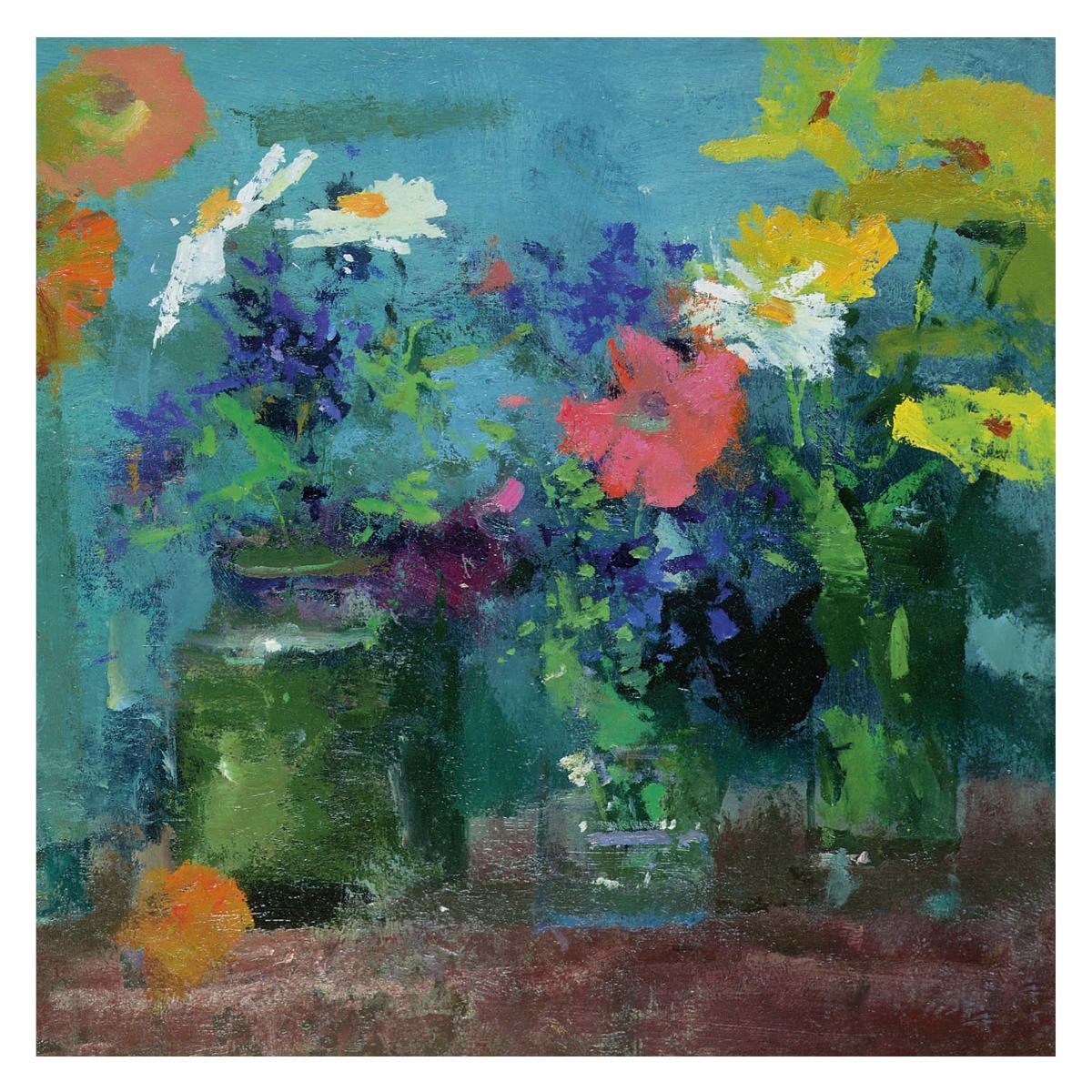 Royal Academy | Fred Cuming - 'Marigolds, Poppies and Daisies' - Art Greetings Card (15 x 15 cm)