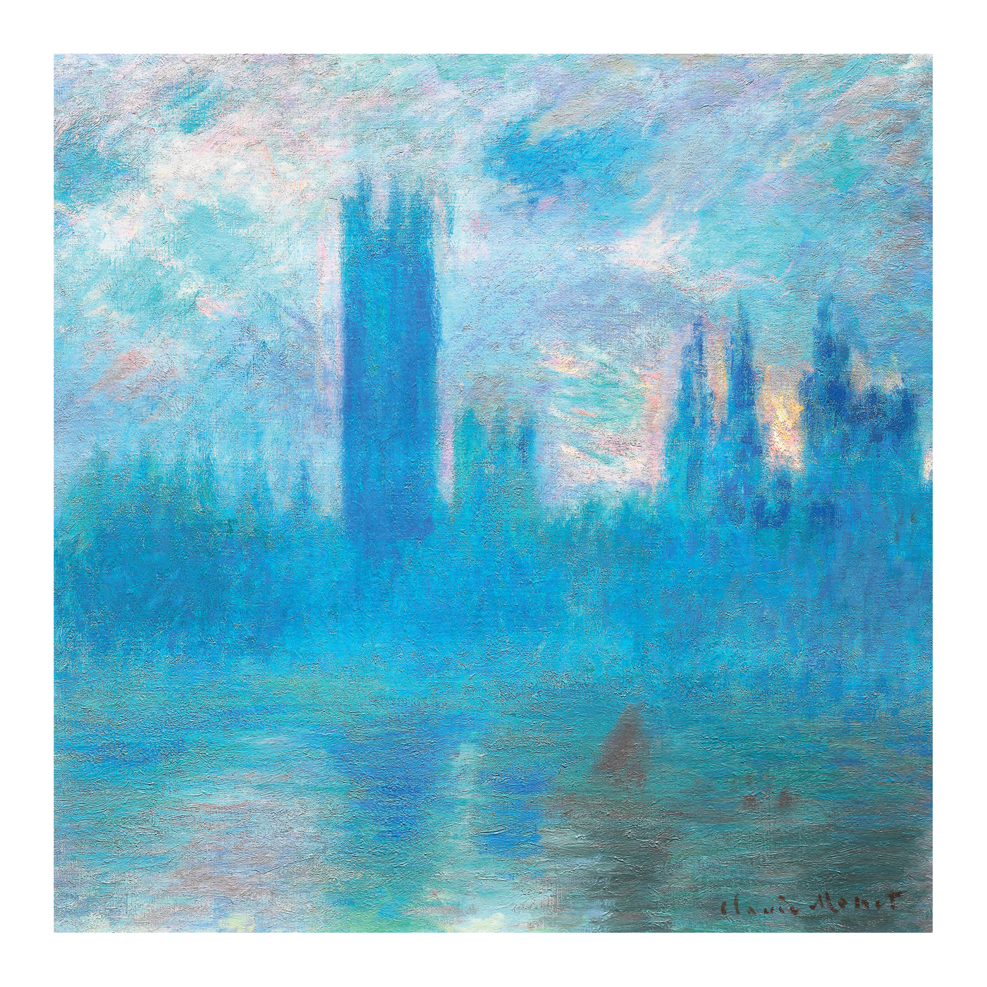 Zero Plastic | Claude Monet - 'Houses of Parliament, London' - Plastic-Negative Art Greetings Card (15 x 15 cm)