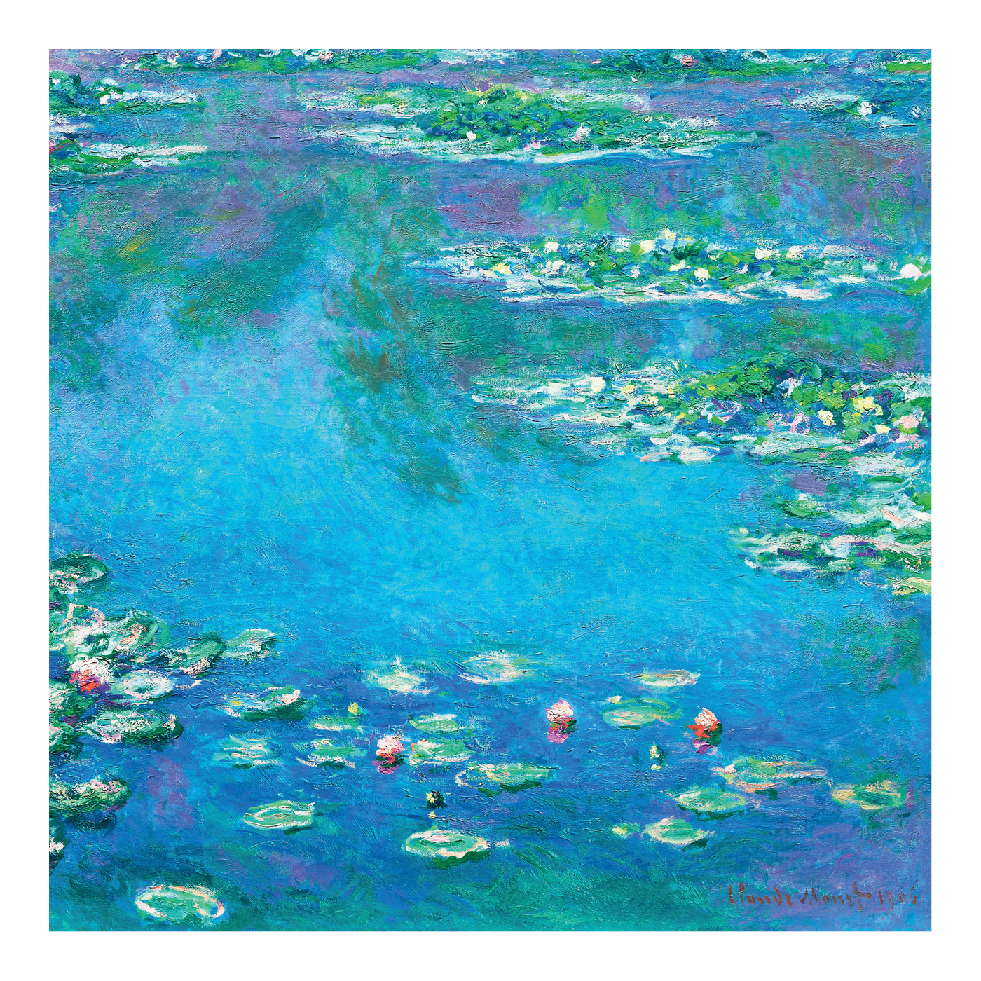 Zero Plastic | Claude Monet - 'Water Lilies' - Plastic-Negative Art Greetings Card (15 x 15 cm)