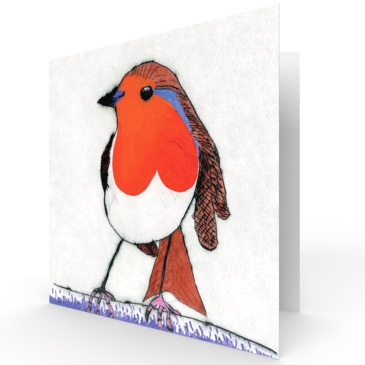 Zero Plastic | Richard Spare - 'Dapper Robin' - Plastic-Negative Art Greetings Card (15 x 15 cm)