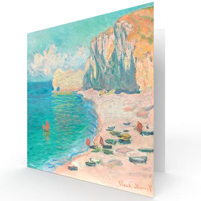 Zero Plastic | Claude Monet - 'Etretat: The Beach and the Falaise d’Amont' - Plastic-Negative Art Greetings Card (15 x 15 cm)