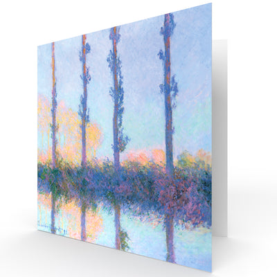 Zero Plastic | Claude Monet - 'The Four Trees' - Plastic-Negative Art Greetings Card (15 x 15 cm)