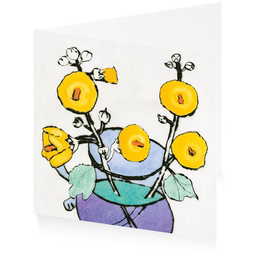 ArtPress | Richard Spare - 'Golden Hollyhocks' - Art Greetings Card (15 x 15 cm)