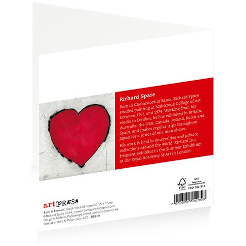 ArtPress | Richard Spare - 'Love is Forever' - Happy Valentine’s Day | Valentine Art Greetings Card (15 x 15 cm)