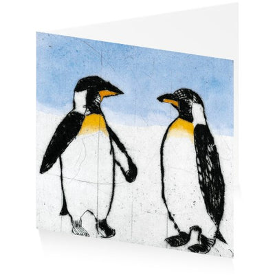ArtPress | Richard Spare - 'Penguins' - Happy Christmas | Christmas Art Greetings Card (15 x 15 cm)