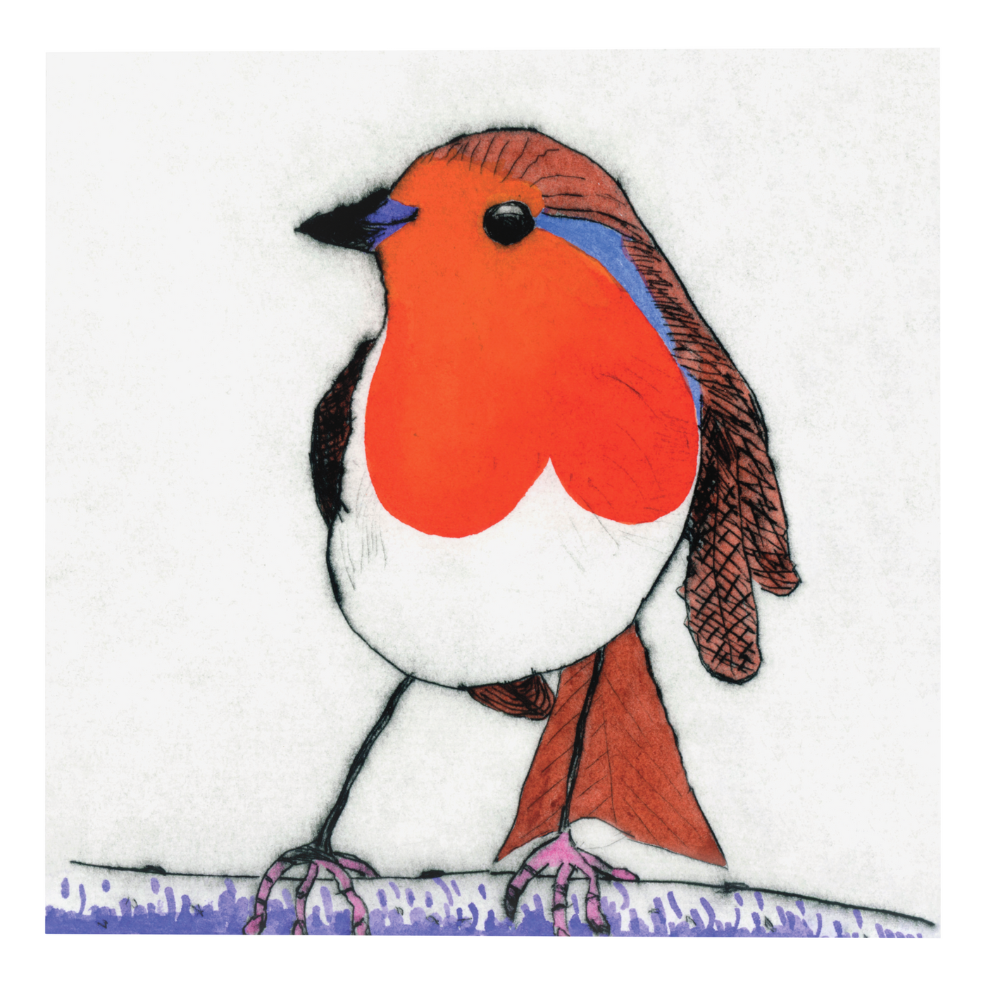 Zero Plastic | Richard Spare - 'Dapper Robin' - Plastic-Negative Art Greetings Card (15 x 15 cm)